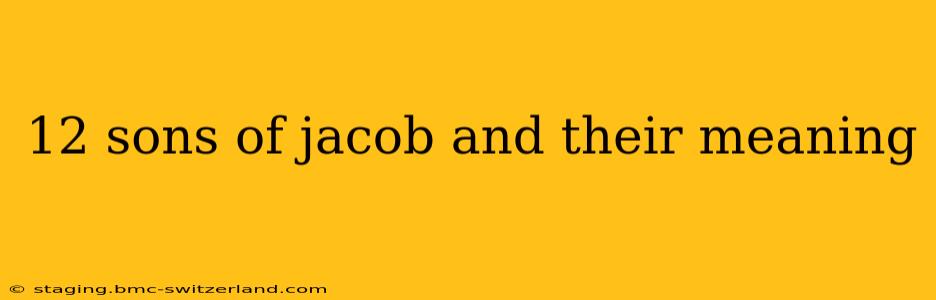 12 sons of jacob and their meaning