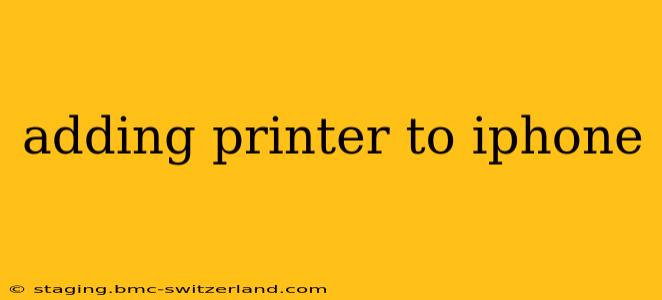 adding printer to iphone