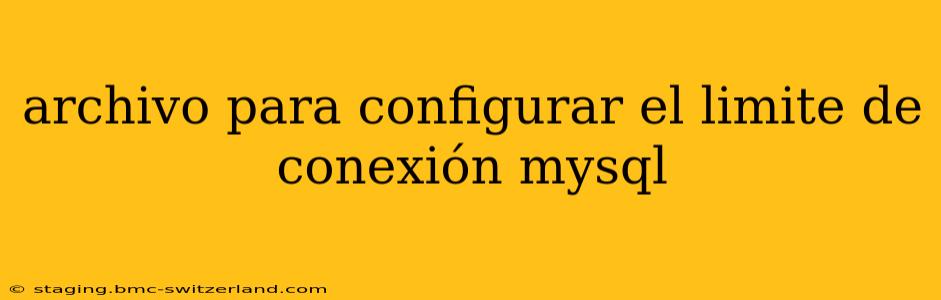 archivo para configurar el limite de conexión mysql
