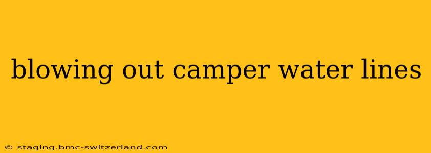 blowing out camper water lines