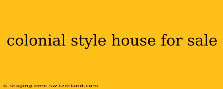 colonial style house for sale