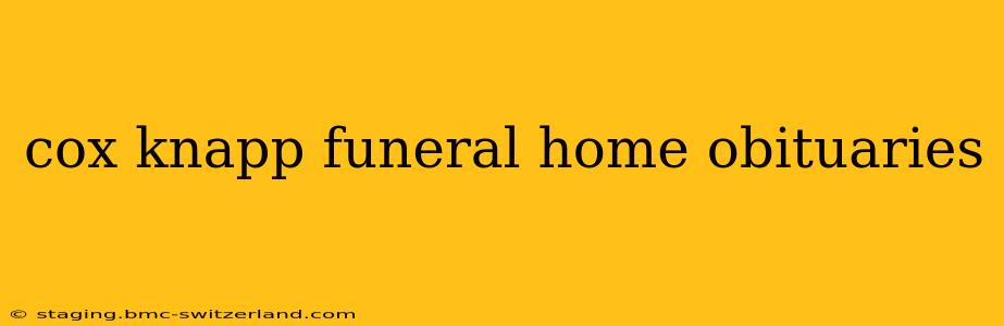 cox knapp funeral home obituaries