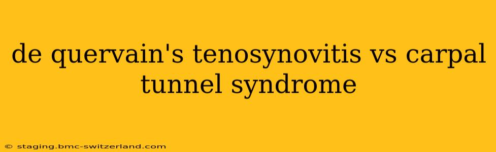 de quervain's tenosynovitis vs carpal tunnel syndrome