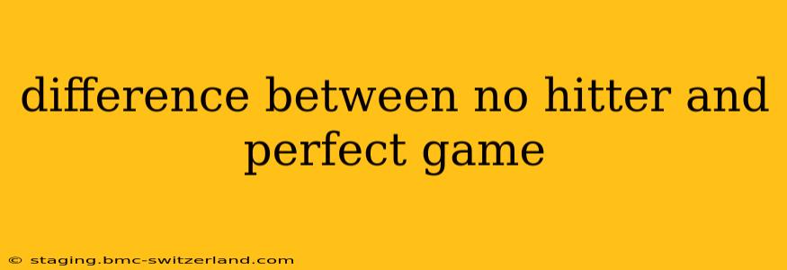 difference between no hitter and perfect game