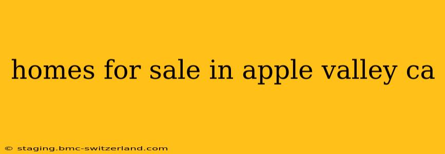 homes for sale in apple valley ca