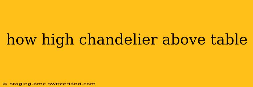 how high chandelier above table