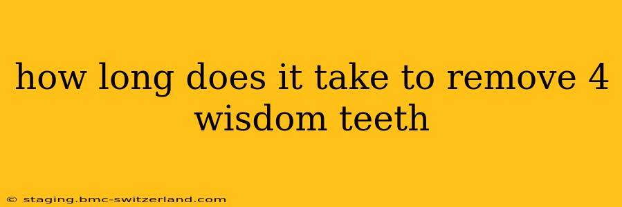how long does it take to remove 4 wisdom teeth