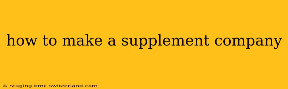 how to make a supplement company