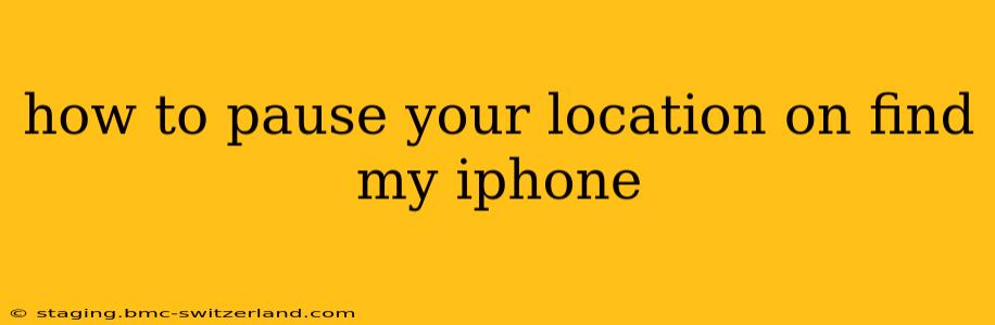 how to pause your location on find my iphone