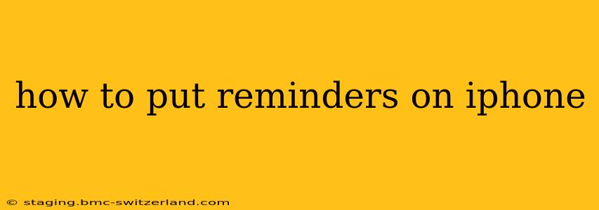 how to put reminders on iphone