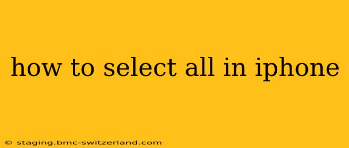 how to select all in iphone