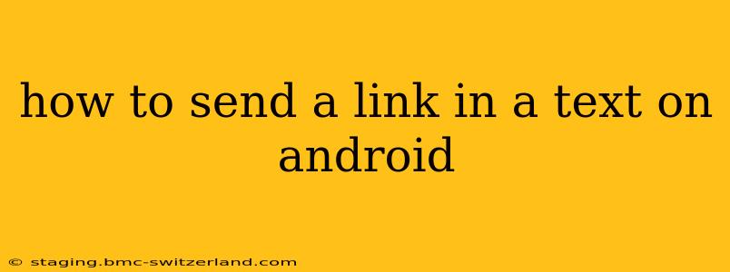 how to send a link in a text on android