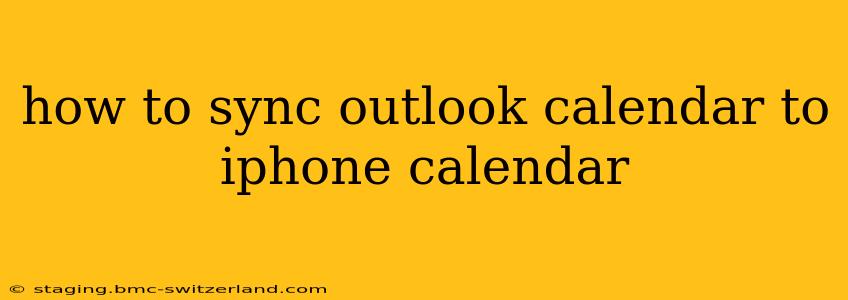 how to sync outlook calendar to iphone calendar