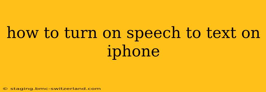 how to turn on speech to text on iphone
