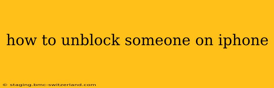 how to unblock someone on iphone
