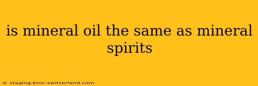 is mineral oil the same as mineral spirits