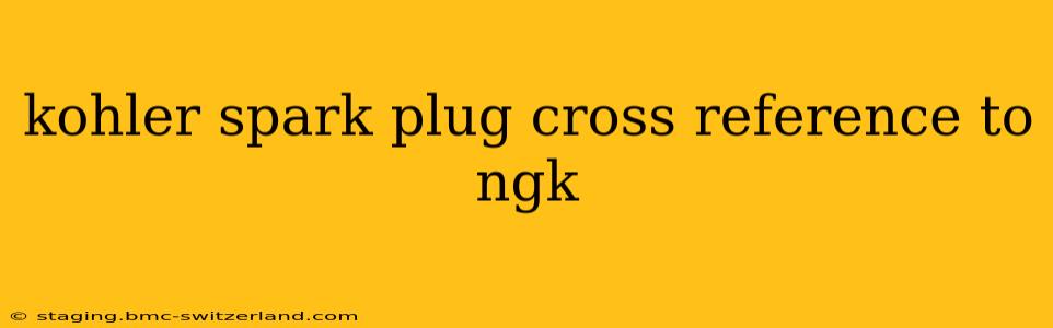 kohler spark plug cross reference to ngk