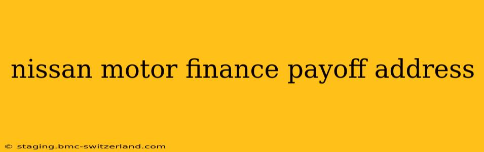 nissan motor finance payoff address