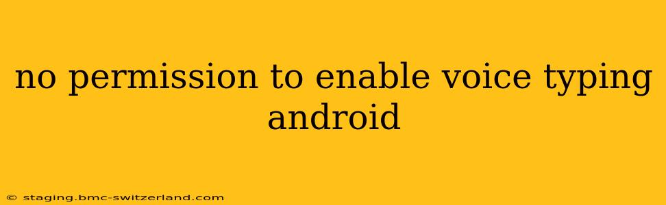 no permission to enable voice typing android