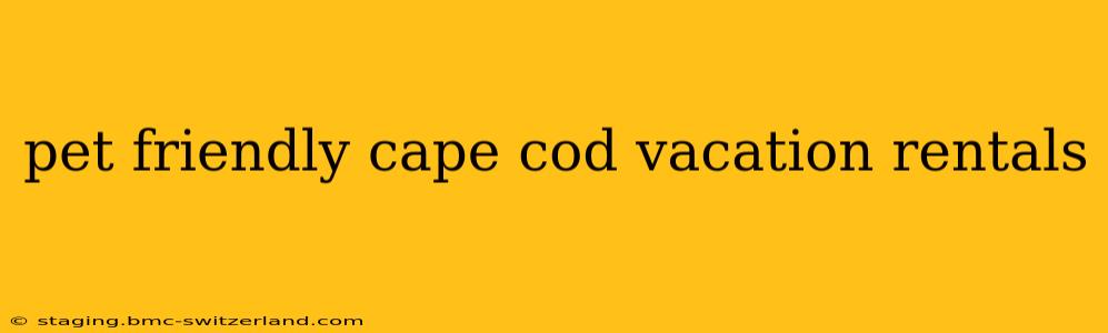 pet friendly cape cod vacation rentals