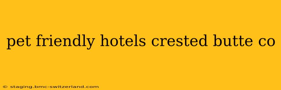 pet friendly hotels crested butte co