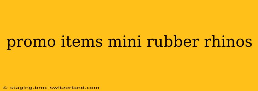 promo items mini rubber rhinos