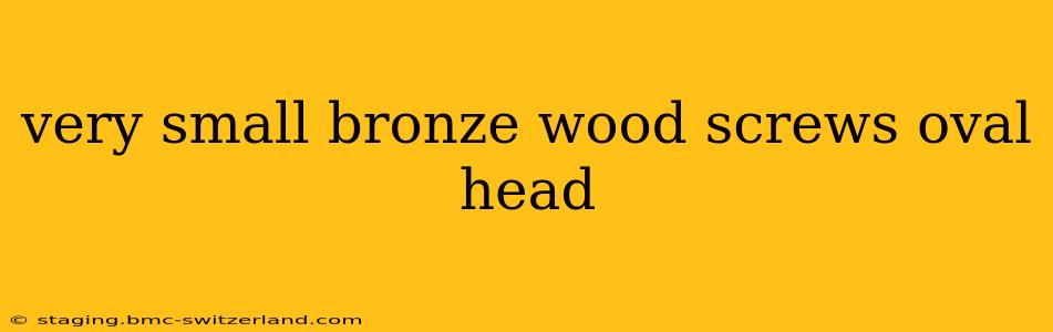 very small bronze wood screws oval head
