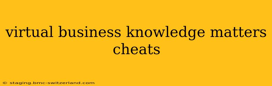 virtual business knowledge matters cheats