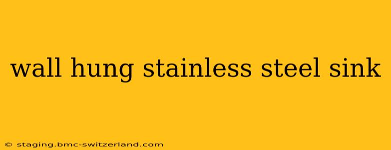 wall hung stainless steel sink