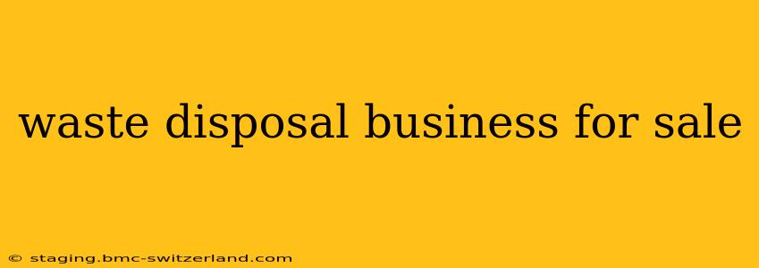 waste disposal business for sale