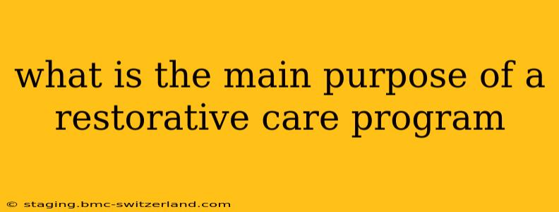 what is the main purpose of a restorative care program